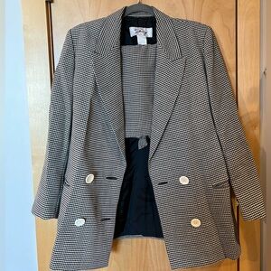 Vintage Genny by Gianni Versace 1980s Houndstooth skirt suit size 4